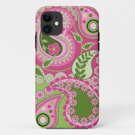 Capa Para iPhone Da Case-Mate Caixa cor-de-rosa e verde do iPhone 5 de Paisley