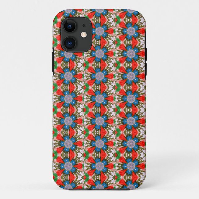 Capa Para iPhone Da Case-Mate caixa de flores azul geométrica (Verso)