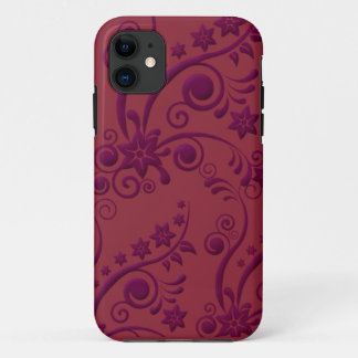Capa Para iPhone Da Case-Mate Caixa gravada floral roxa e vermelha do iPhone 5
