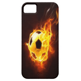 Capa Para iPhone Da Case-Mate Caixa inflamada do iPhone 5 da bola de futebol