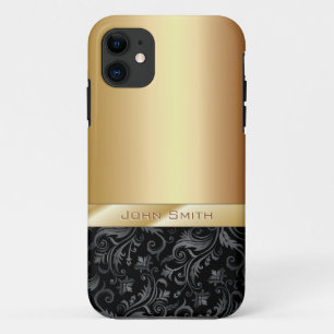 Capa Para iPhone Da Case-Mate Caixa metálica Dourado floral escura luxuosa do