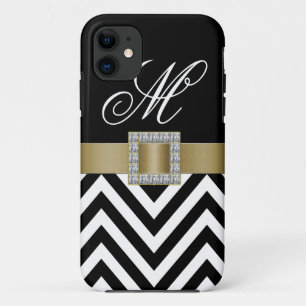 Capa Para iPhone Da Case-Mate Caixa PRETA DOURADO do iPhone 5 do MONOGRAMA da