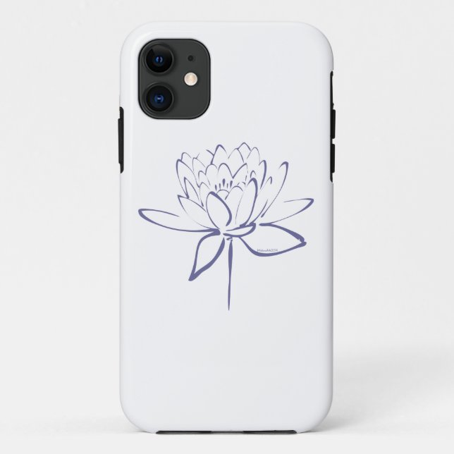 Capa Para iPhone Da Case-Mate Caligrafia de Lotus (azul) (Verso)