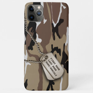 Capa Para iPhone Da Case-Mate Camo do Deserto Militar com Etiqueta de Cão