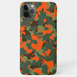 Capa Para iPhone Da Case-Mate Camo verde com a laranja da chama da segurança