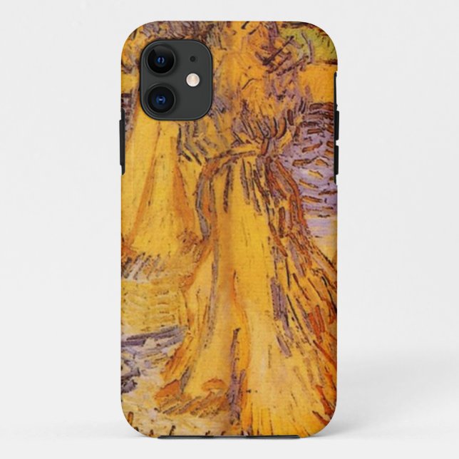 Capa Para iPhone Da Case-Mate Campo com pilhas de trigo, Vincent van Gogh. (Verso)