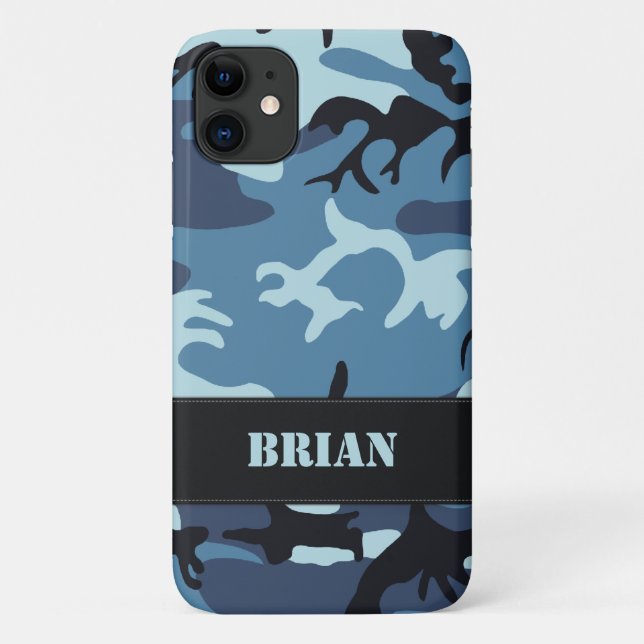 Capa Para iPhone Da Case-Mate Camuflagem Azul (Verso)
