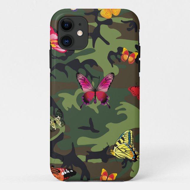 Capa Para iPhone Da Case-Mate camuflagem de borboletas (Verso)