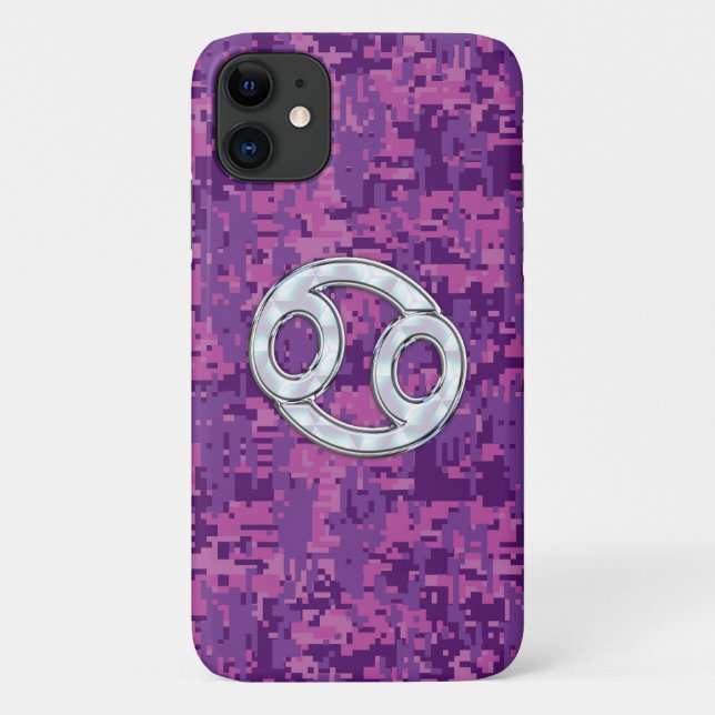 Capa Para iPhone Da Case-Mate Camuflagem Digital Cor-de-rosa com Sinal Zodiac do (Verso)