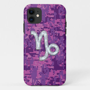 Capa Para iPhone Da Case-Mate Capricórnio Zodiac Símbolo na Camuflagem Rosa