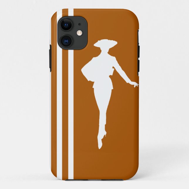 Capa Para iPhone Da Case-Mate Caramel Modern Stripes com Silhouette de Moda (Verso)