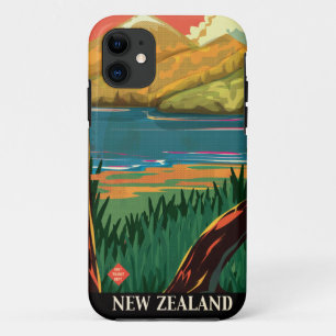 Capa Para iPhone Da Case-Mate Cartaz de Viagem Antigo da Nova Zelândia