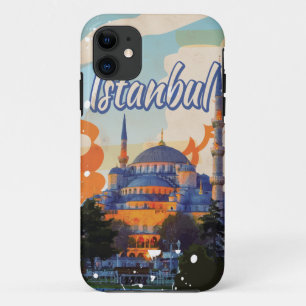 Capa Para iPhone Da Case-Mate Cartaz de viagem vintage da Mesquita Aya Sophia em