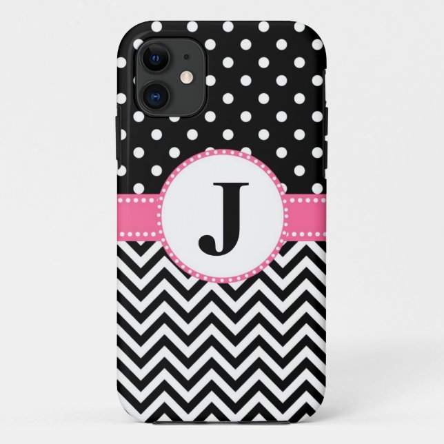 Capa Para iPhone Da Case-Mate caso Chevron preto do iPhone 5 e pontos (Verso)