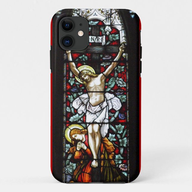 Capa Para iPhone Da Case-Mate Caso da crucificação (vitral) (Verso)