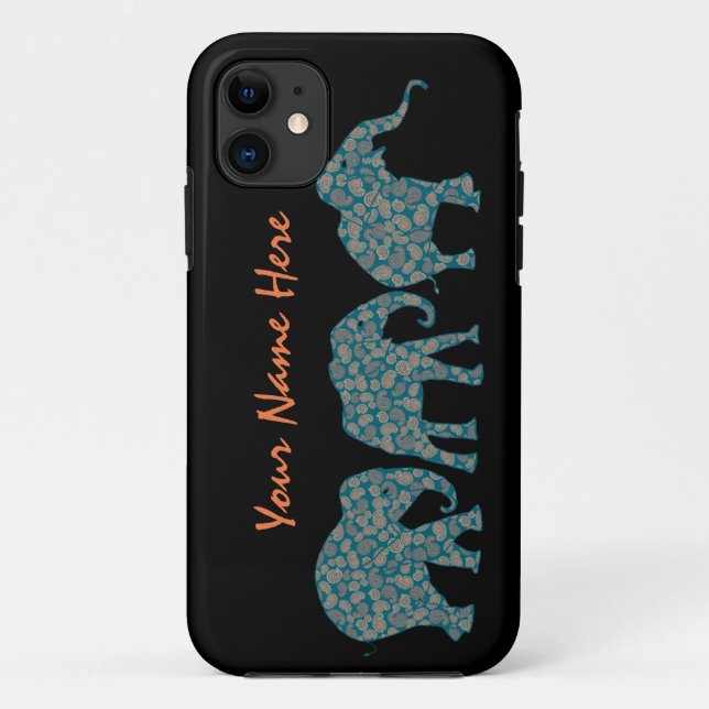 Capa Para iPhone Da Case-Mate Caso de Linha Personalizada de Elefantes de Paisle (Verso)