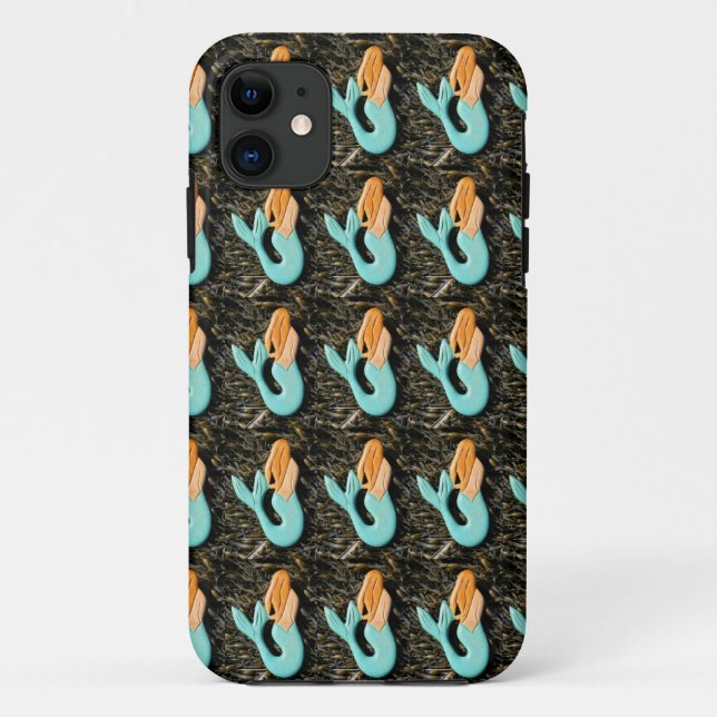 Capa Para iPhone Da Case-Mate caso de padrão de sereia azul (Verso)