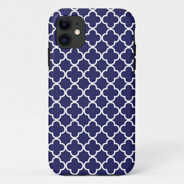 Capa Para iPhone Da Case-Mate Caso do iPhone 5 de Quatrefoil do marinho (Verso)