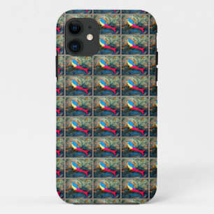 Capa Para iPhone Da Case-Mate caso do teste padrão da sereia do vermelho azul