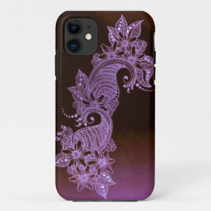 Capa Para iPhone Da Case-Mate caso floral do mehndi violeta do henna
