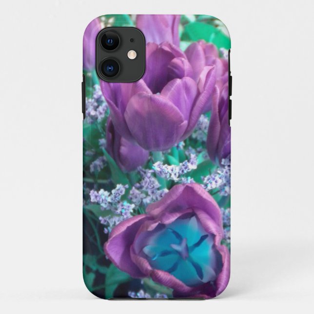 Capa Para iPhone Da Case-Mate Caso iPhone 5 de Tulips Roxos (Verso)