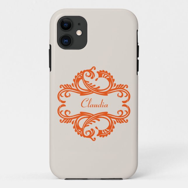 Capa Para iPhone Da Case-Mate Caso Orange Chic Damask BT iPhone 5 (Verso)