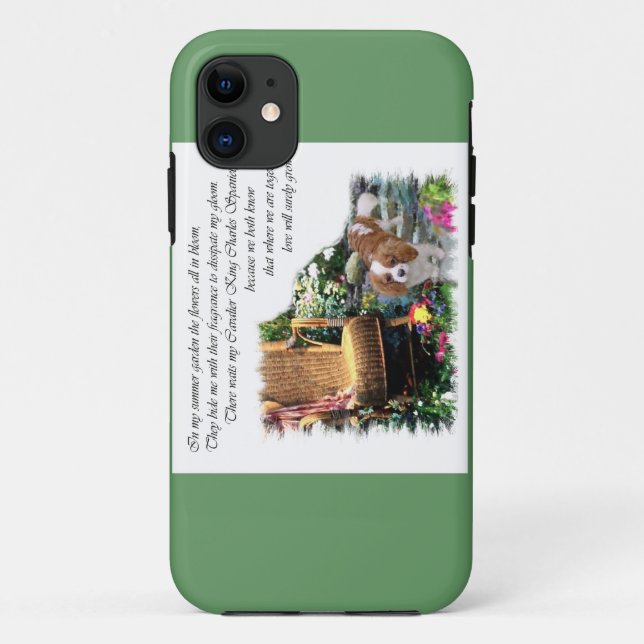 Capa Para iPhone Da Case-Mate Cavalier King Charles Spaniel Summer Garden (Verso)
