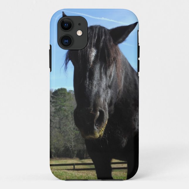 Capa Para iPhone Da Case-Mate Cavalo de Rascunho Negro Resgatado (Verso)