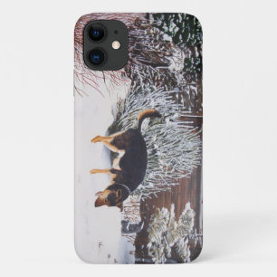 Capa Para iPhone Da Case-Mate Cena de neve de inverno com cachorro preto giro e 