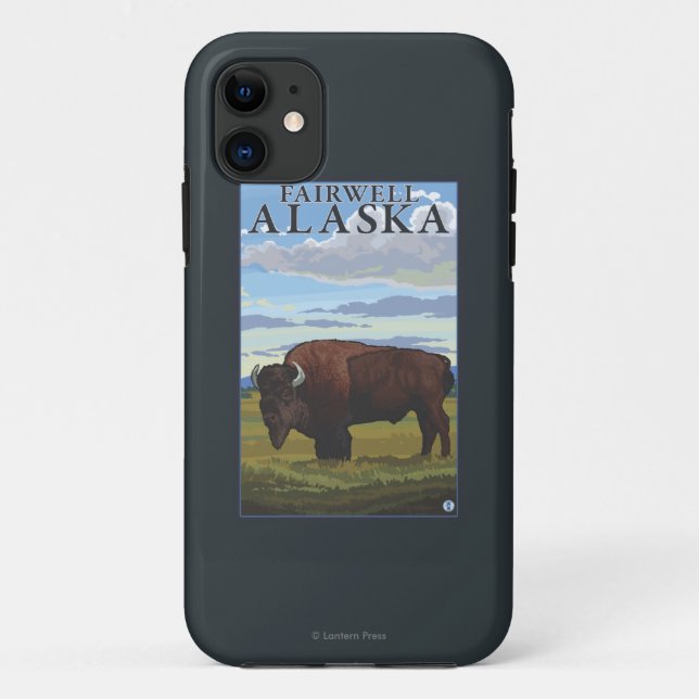 Capa Para iPhone Da Case-Mate Cena do bisonte - Fairwell, Alaska (Verso)
