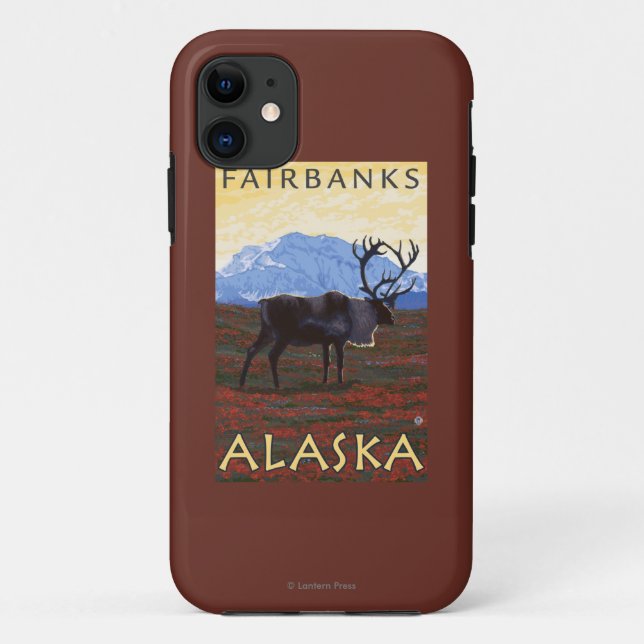 Capa Para iPhone Da Case-Mate Cena do caribu - Fairbanks, Alaska (Verso)