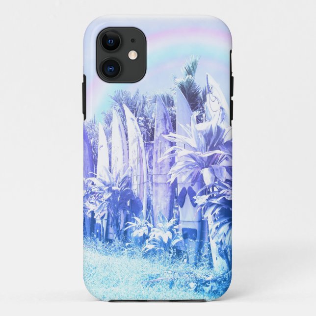 Capa Para iPhone Da Case-Mate Cerca Surfboard de Pastel Azul (Verso)