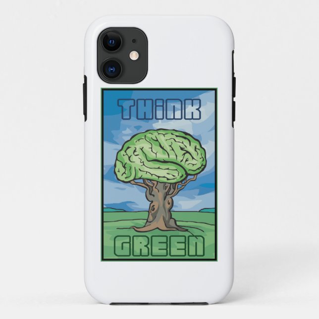 Capa Para iPhone Da Case-Mate Cérebro do pense verde (Verso)