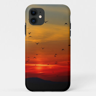 Capa Para iPhone Da Case-Mate Céu Atmosférico, pôr do sol, pássaros, bela foto