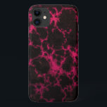 Capa Para iPhone Da Case-Mate Chamas cor-de-rosa e pretas manchadas vibrantes<br><div class="desc">Um teste padrão de incandescência e sparkling dos pontos cor-de-rosa e pretos que assemelham-se vaga a chamas universais e a drama. A energia e o gótico da liga e obtêm algo legal!</div>