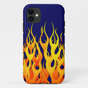 Capa Para iPhone Da Case-Mate Chamas de Corrida Clássica Fogo em Azul Marinho