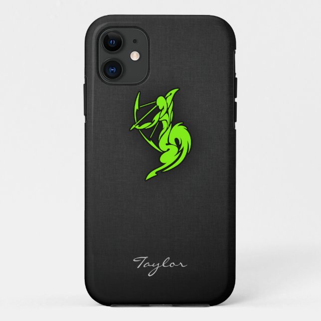 Capa Para iPhone Da Case-Mate Chartreuse, Sagitário Neon Verde (Verso)