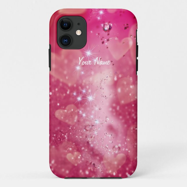 Capa Para iPhone Da Case-Mate Cherry Heart Sparkle - Personalizar (Verso)