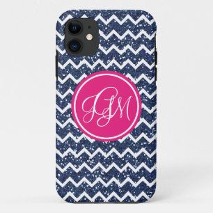 Capa Para iPhone Da Case-Mate Chevron formal no brilho do marinho