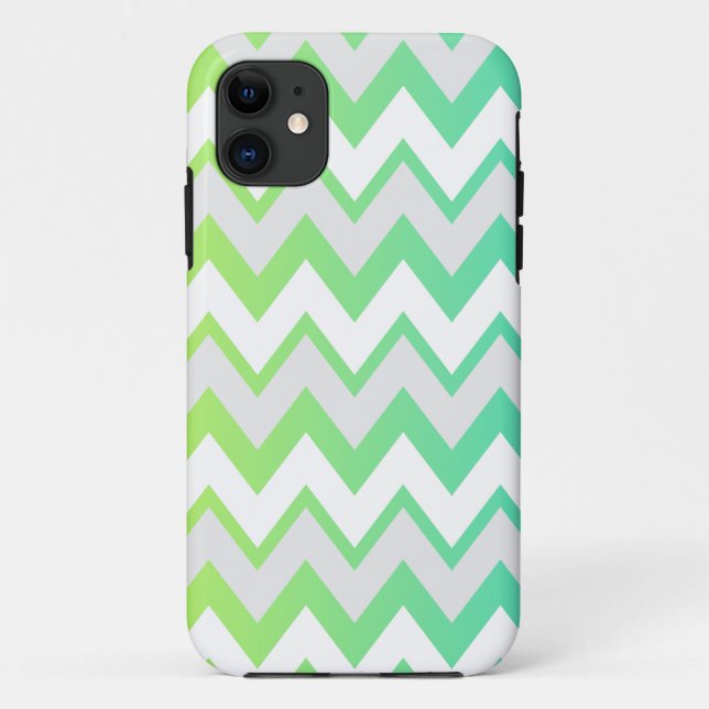 Capa Para iPhone Da Case-Mate Chevron: modelo verde de chá aqua ombre elegante (Verso)
