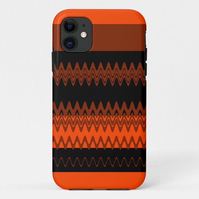 Capa Para iPhone Da Case-Mate Chevron Orange Black Zigzag Strips Art Design (Verso)