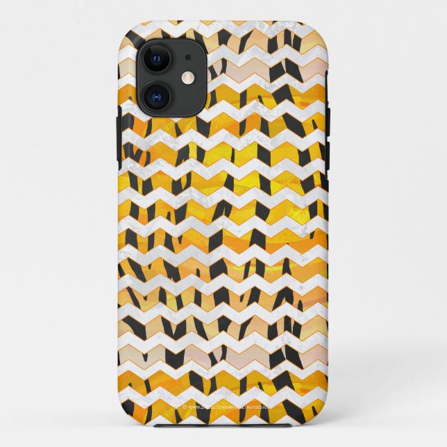 Capa Para iPhone Da Case-Mate Chevron Tiger Black and Orange Impressão (Verso)