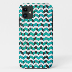 Capa Para iPhone Da Case-Mate Chevron Tiger Black and Teal Impressão