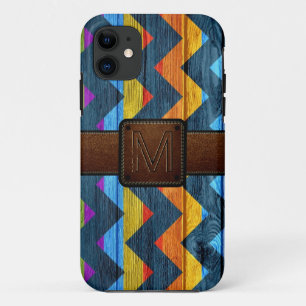 Capa Para iPhone Da Case-Mate Chevron Wood Brown Leather Look #3