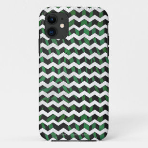 Capa Para iPhone Da Case-Mate Chevron Zebra Black e Green Impressão