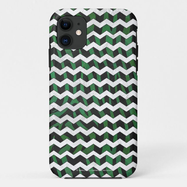 Capa Para iPhone Da Case-Mate Chevron Zebra Black e Green Impressão (Verso)