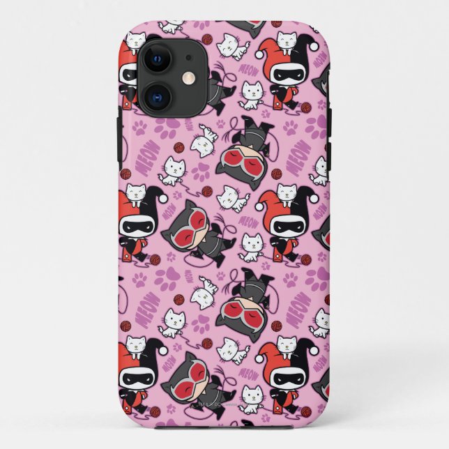 Capa Para iPhone Da Case-Mate Chibi Catman, Harley Quinn, e Padrão Kittens (Verso)