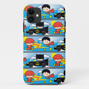 Capa Para iPhone Da Case-Mate Chibi Flash, Super-Homem e Padrão de Corrida do Ba