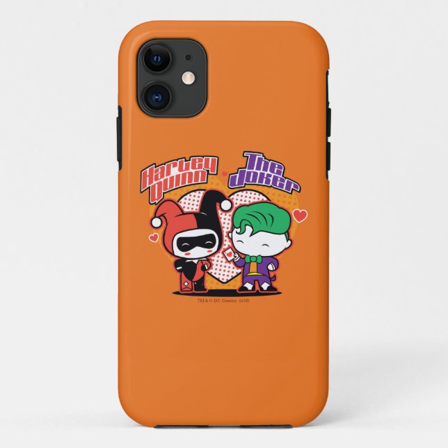 Capa Para iPhone Da Case-Mate Chibi Harley Quinn & Chibi Joker Hearts (Verso)