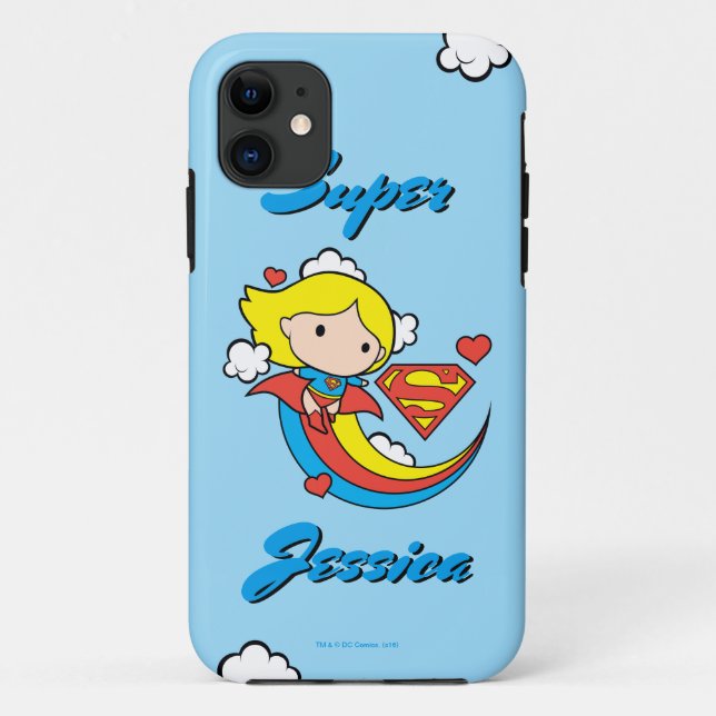 Capa Para iPhone Da Case-Mate Chibi Supergirl Flying Rainbow (Verso)